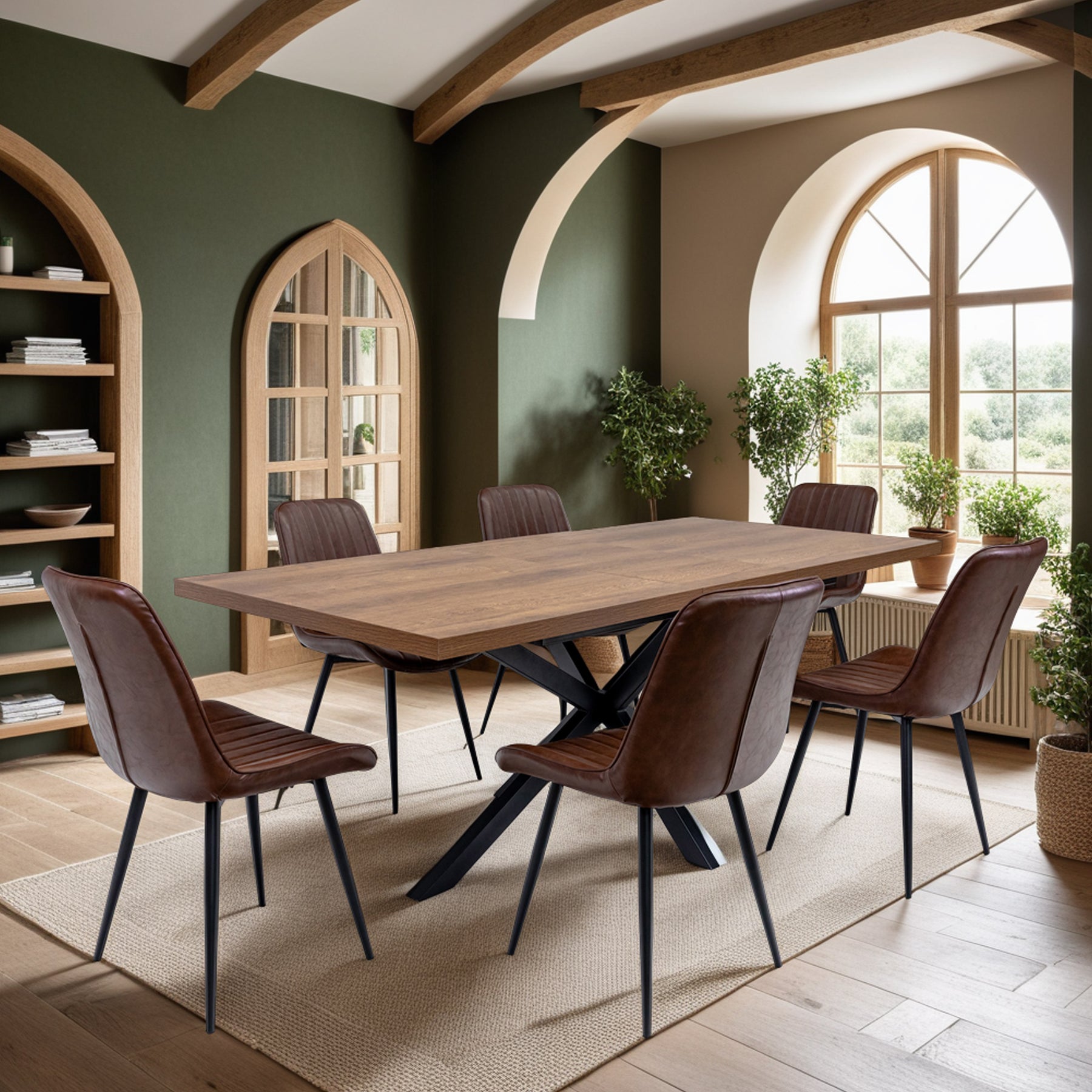 Effie-faux-leather-dining-chair-brown from Roseland Furniture