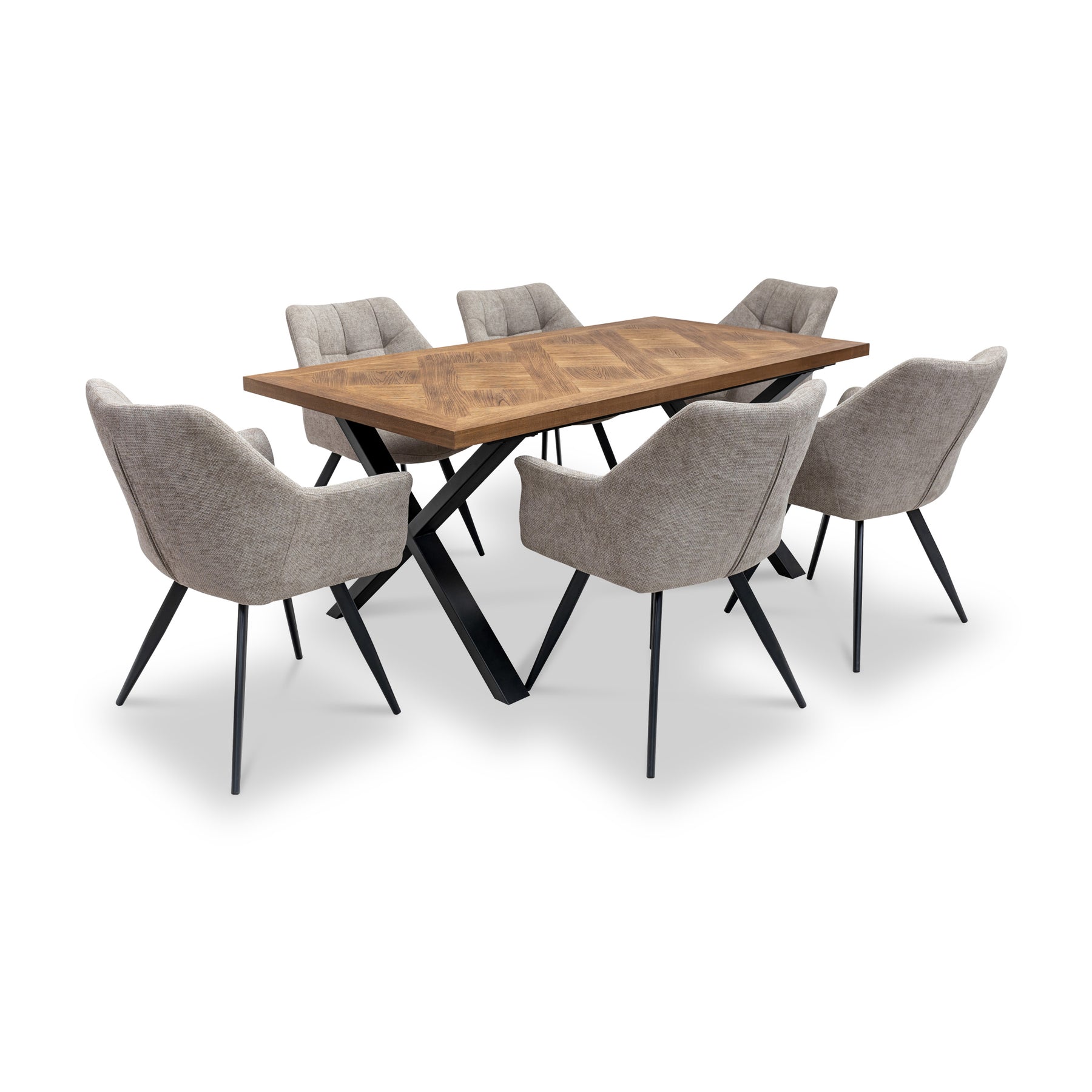 Brianne Curved Dining Chair Taupe Group2 from Roseland Furniture