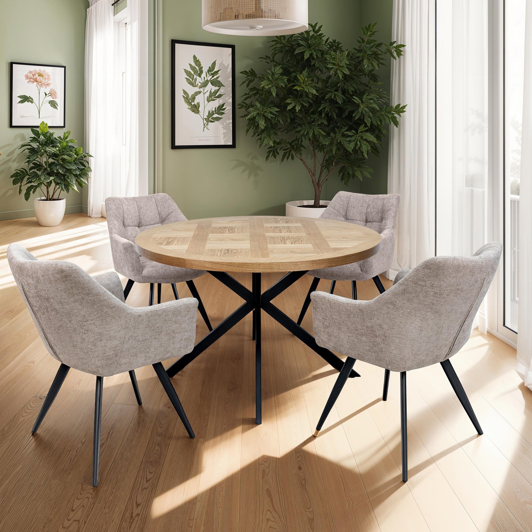 Brianne Curved Dining Chair Taupe Group2 from Roseland Furniture