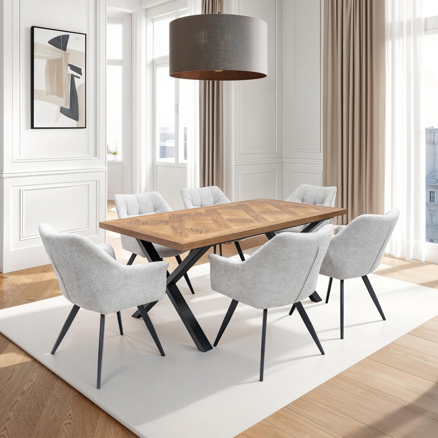 Brianne Curved Dining Chair Light Grey Group1 from Roseland Furniture