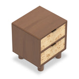 Blaire Mango Wood 2 Drawer Bedside Table from Roseland Furniture