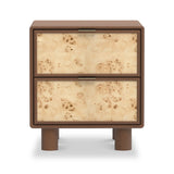 Blaire Mango Wood 2 Drawer Bedside Table from Roseland Furniture