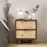 Blaire Mango Wood 2 Drawer Bedside Table from Roseland Furniture