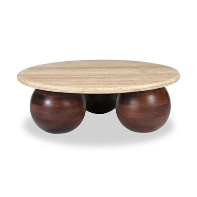 Tilden Travertine Spherical Coffee Table