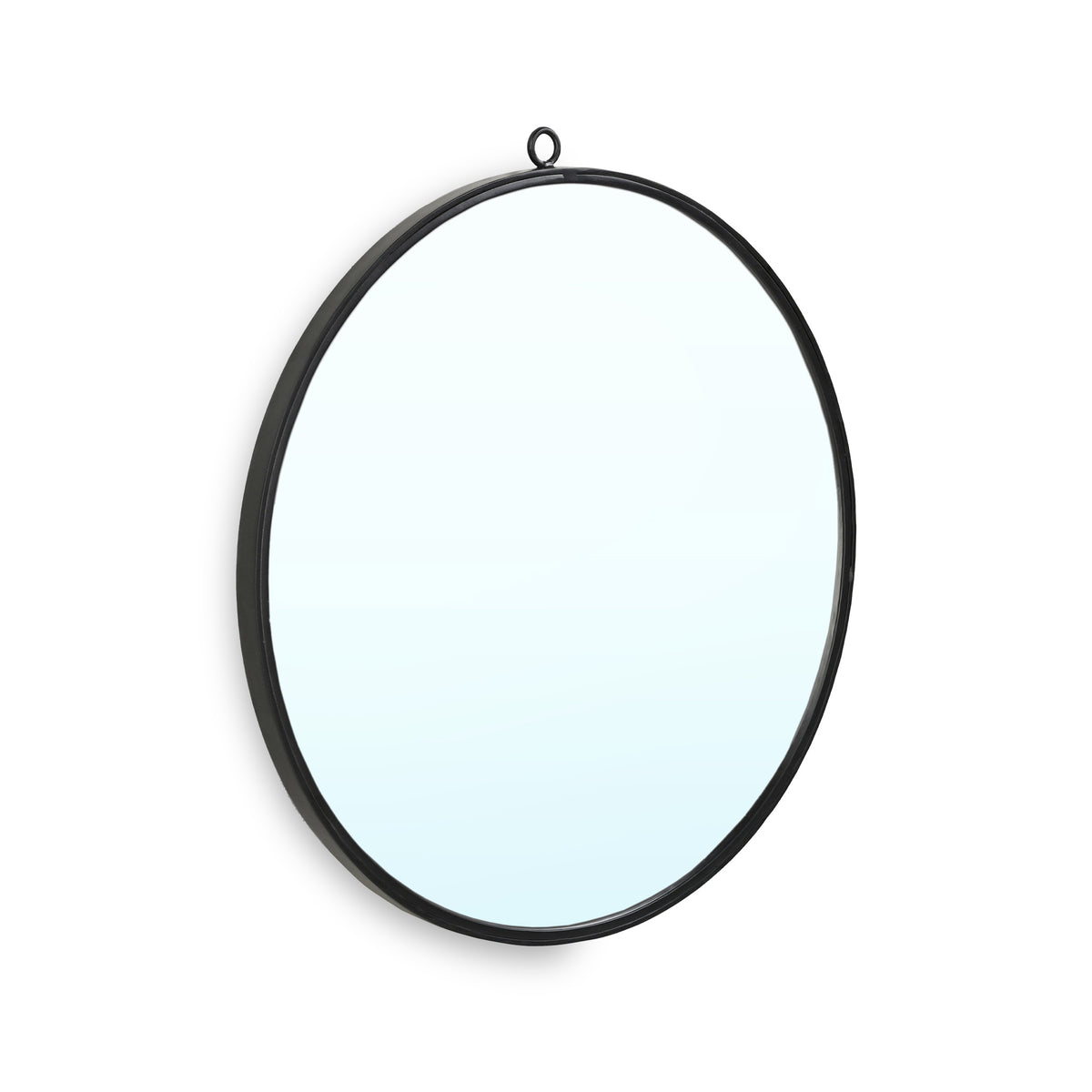 Bron Black Iron Circular Wall Mirror from Roseland Furniture