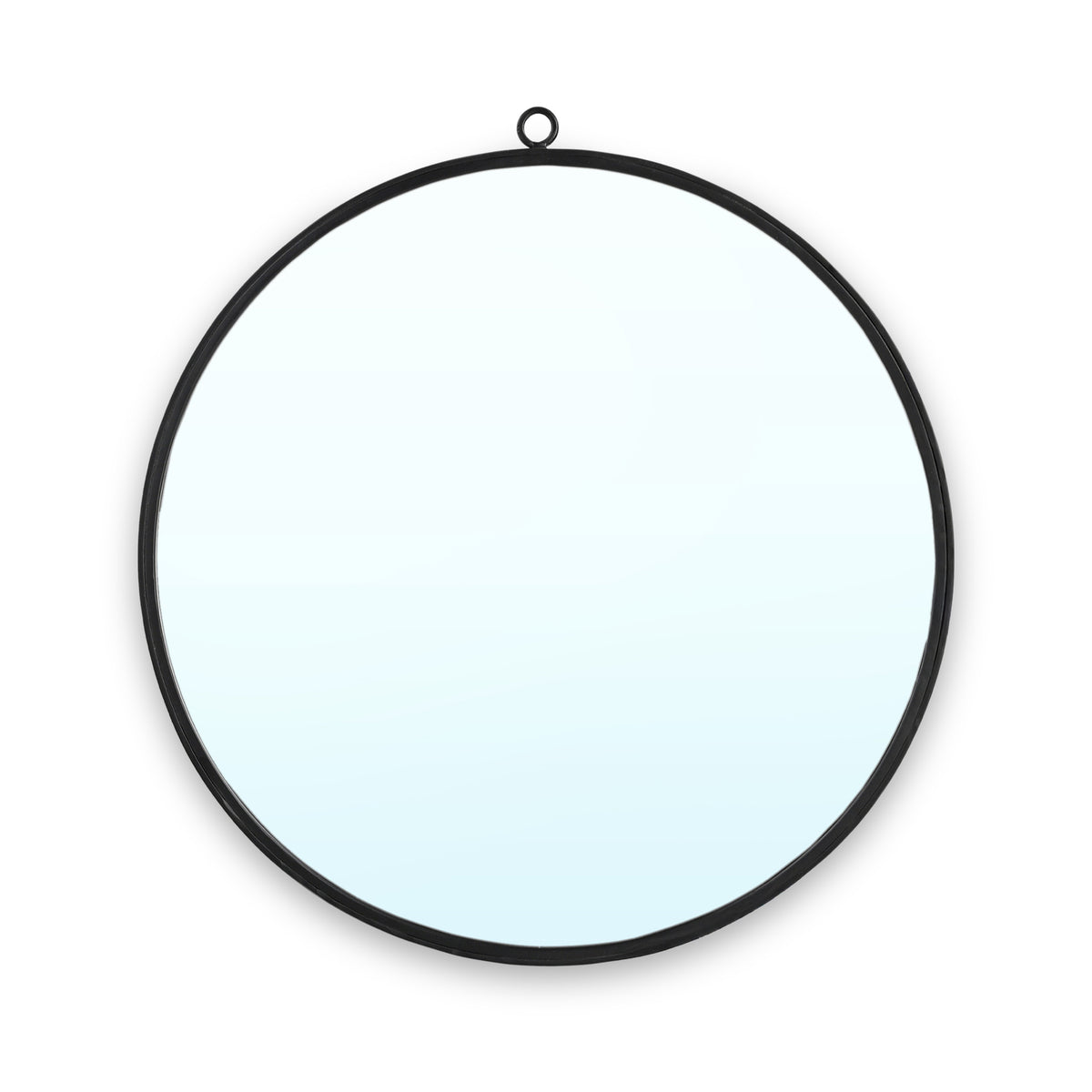Bron Black Iron Circular Wall Mirror from Roseland Furniture