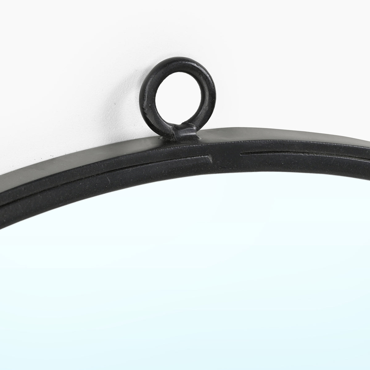 Bron Black Iron Circular Wall Mirror from Roseland Furniture