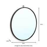 Bron Black Iron Circular Wall Mirror from Roseland Furniture