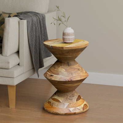 Cobbs Acacia Wood Totem Side Table