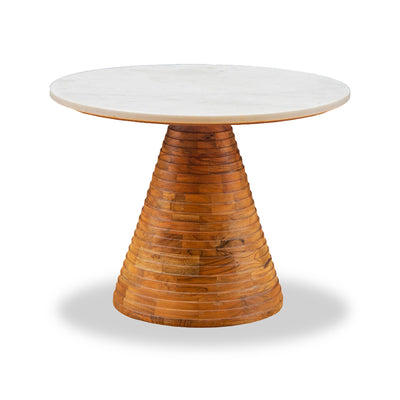 Endra 60cm Marble Top Pleated Base Coffee Table