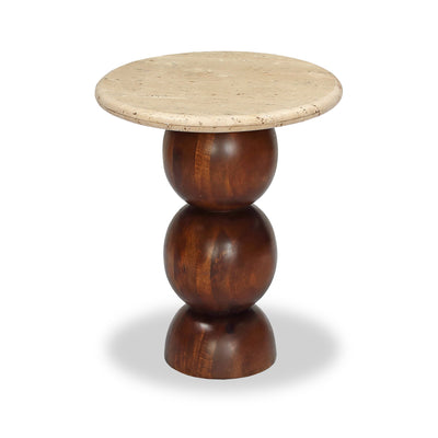Tilden Travertine Top Side Table