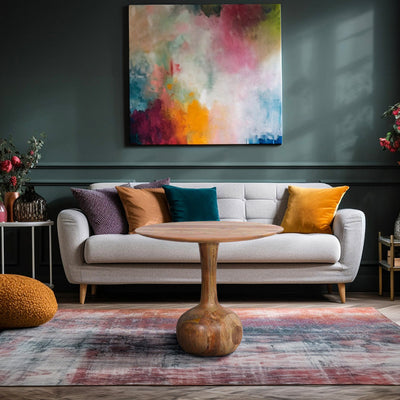 Bryce Mango Wood Curved Pedestal Coffee Table