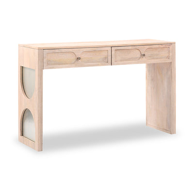 Marvan Mango Wood Curved 2 Drawer Console Table