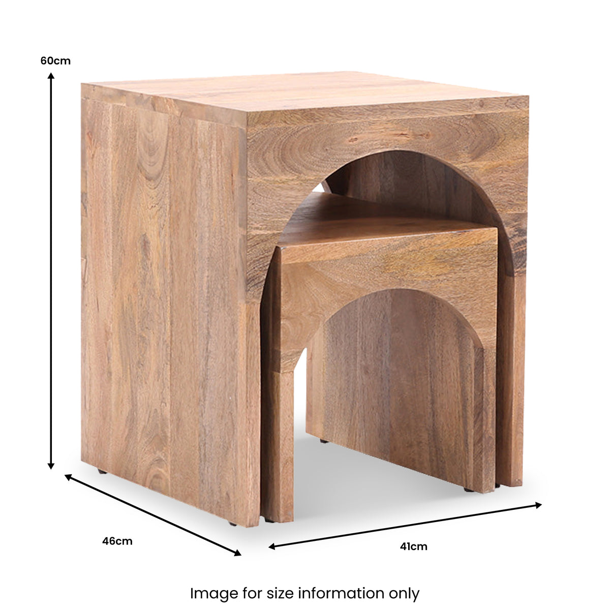 Floren Mango Wood Arched Nest Of Tables from Roseland Furniture