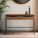 Hanae Mango Wood Console Table Dims from Roseland Furniture