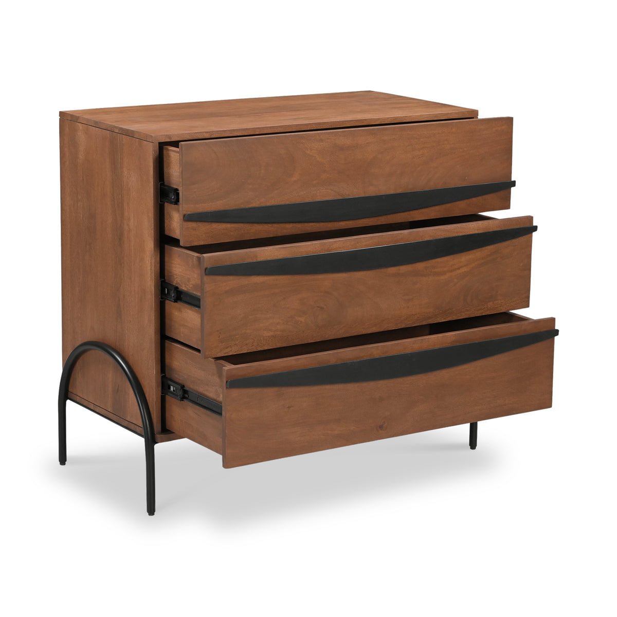 Hanae Mango Wood 3 Drawer Chest Front1 from Roseland Furniture