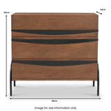 Hanae Mango Wood 3 Drawer Chest Front1 from Roseland Furniture