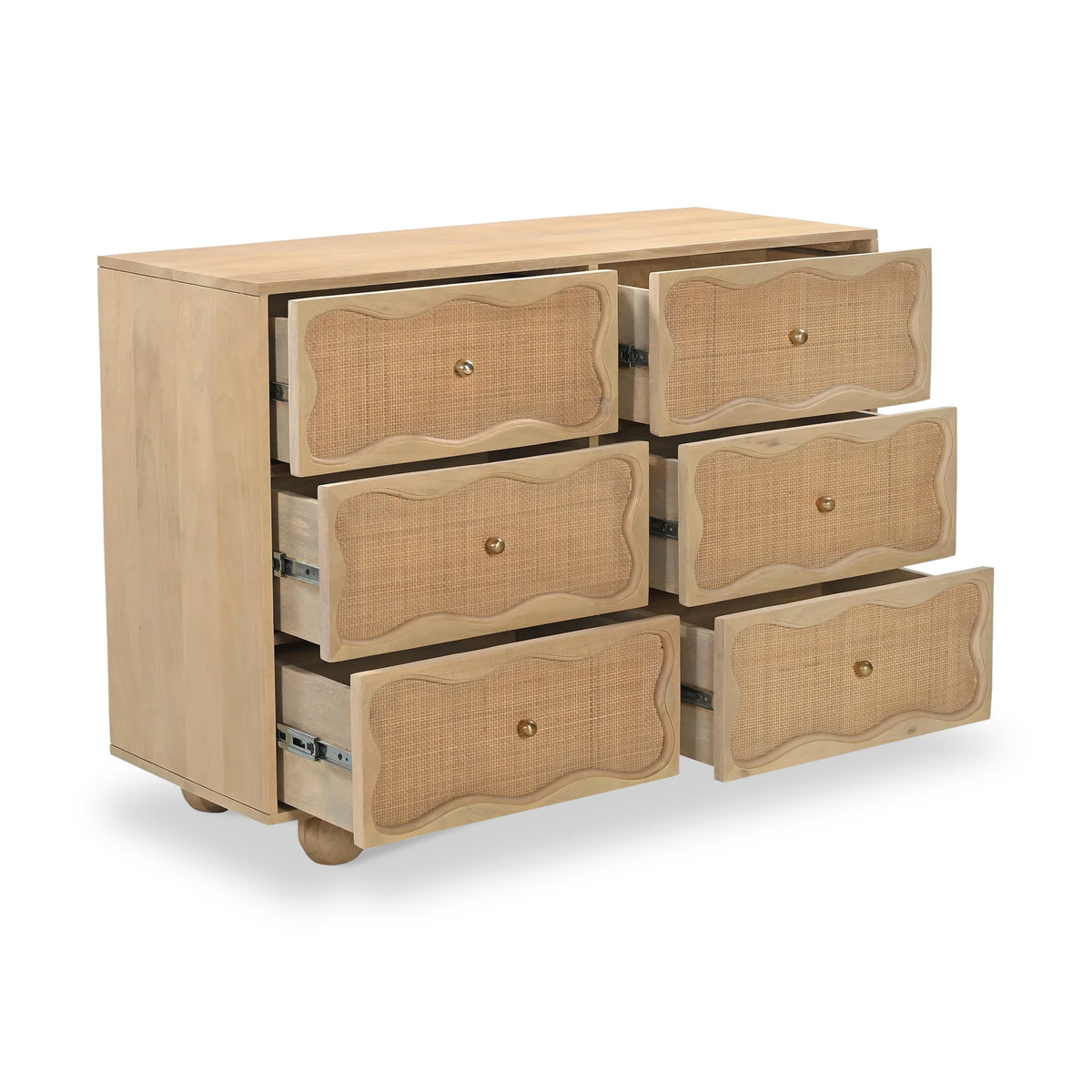 Misha Mango Wood 6 Drawer Chest Front1 from Roseland Furniture