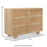 Misha Mango Wood 6 Drawer Chest Front1 from Roseland Furniture