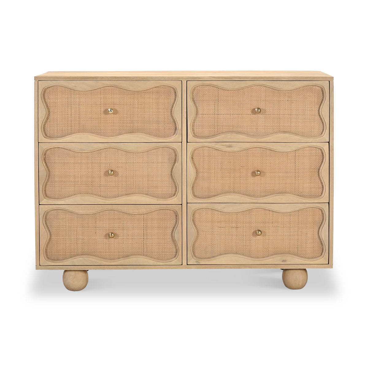 Misha Mango Wood 6 Drawer Chest Front1 from Roseland Furniture