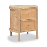 Indie Mango Wood 2 Drawer Bedside Dims from Roseland Furniture