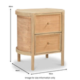 Indie Mango Wood 2 Drawer Bedside Dims from Roseland Furniture