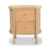 Indie Mango Wood 2 Drawer Bedside Dims from Roseland Furniture