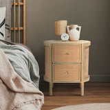Indie Mango Wood 2 Drawer Bedside Dims from Roseland Furniture