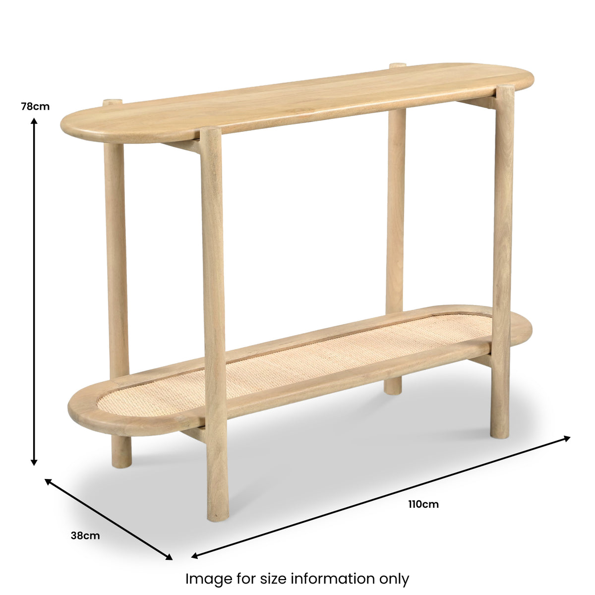 Cypress Rattan Console Table Dims from Roseland Furniture
