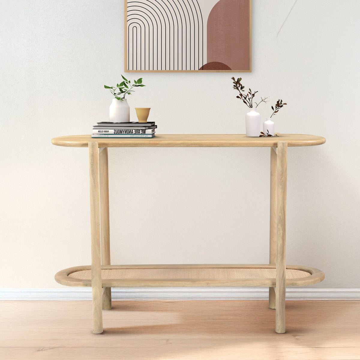 Cypress Rattan Console Table Dims from Roseland Furniture