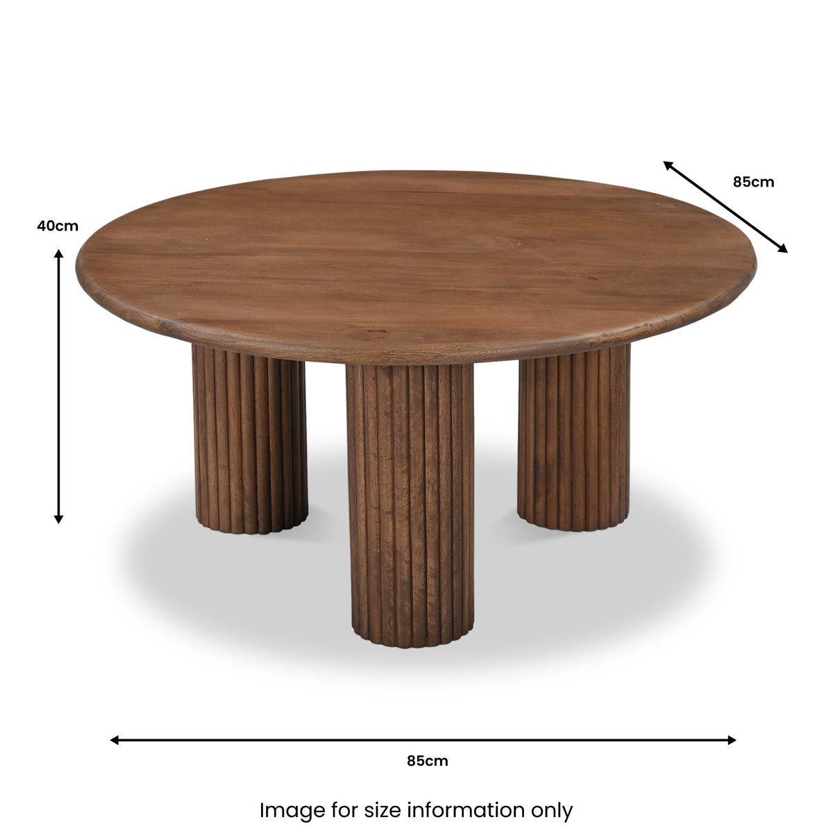 Zanetti Fluted Round Coffee Table Front2 from Roseland Furniture