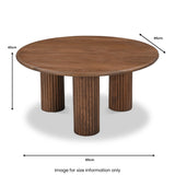 Zanetti Fluted Round Coffee Table Front2 from Roseland Furniture