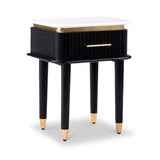 Vittoria Marble Top 1 Draw Bedside Table Dims from Roseland Furniture