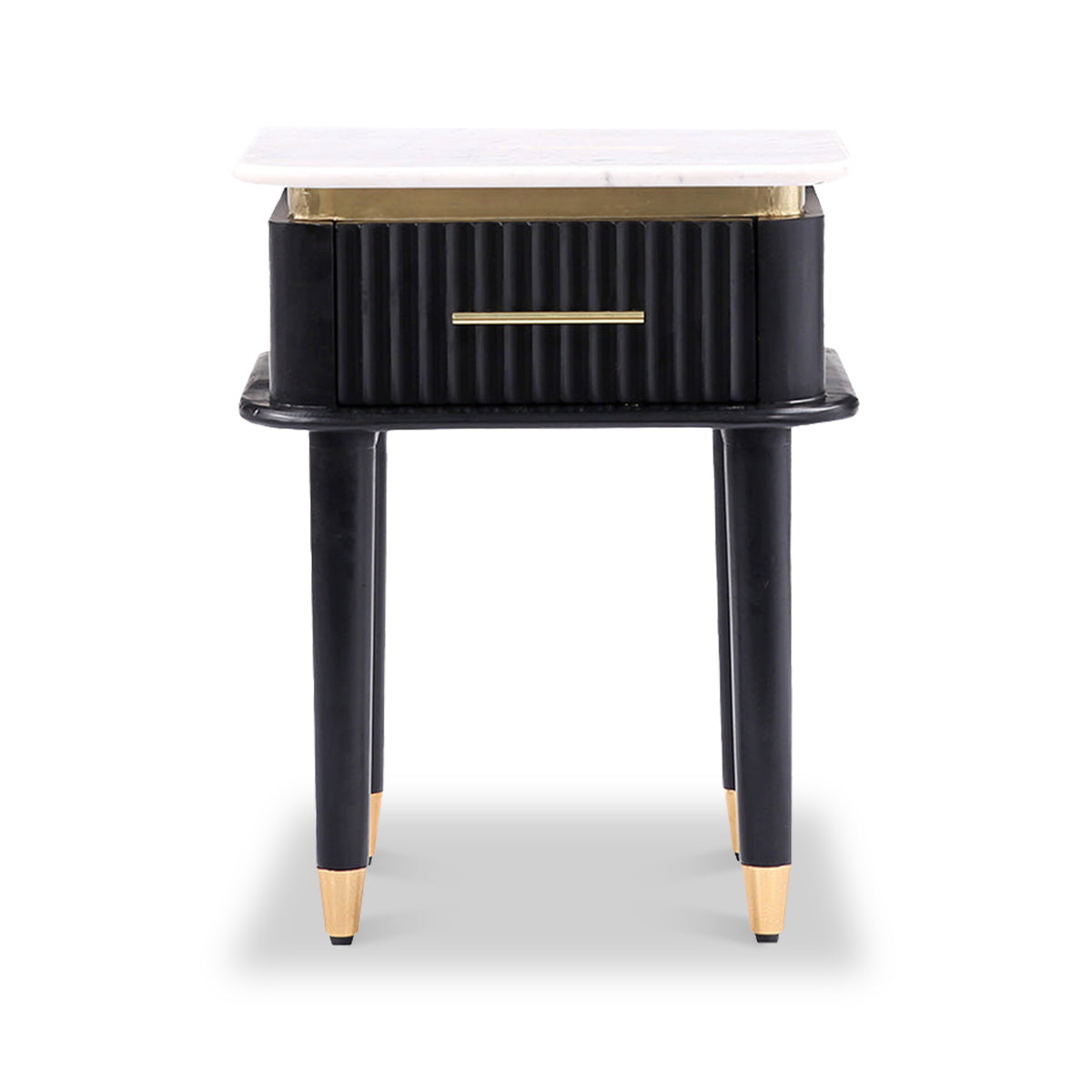 Vittoria Marble Top 1 Draw Bedside Table Dims from Roseland Furniture