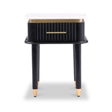 Vittoria Marble Top 1 Draw Bedside Table Dims from Roseland Furniture