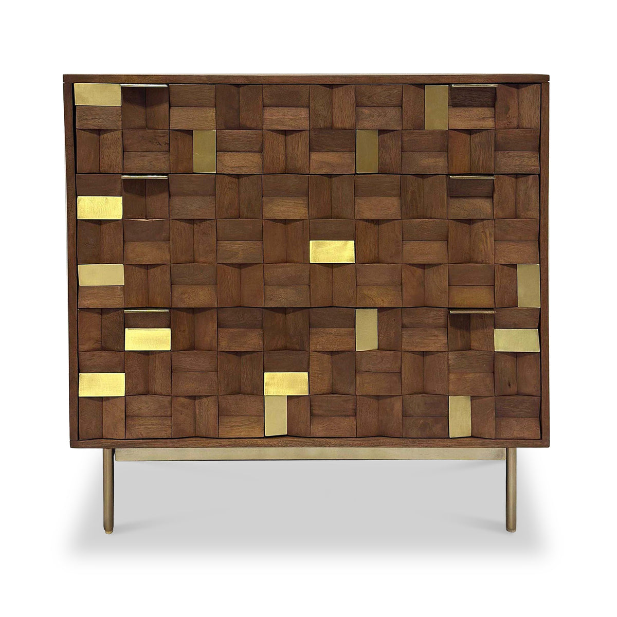 Nova Mango Wood 3 Drawer Chest Front1 from Roseland Furniture