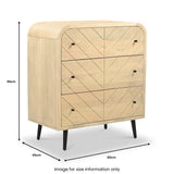 Opal Parquet Mango Wood 3 Drawer Chest Close2 from Roseland Furniture