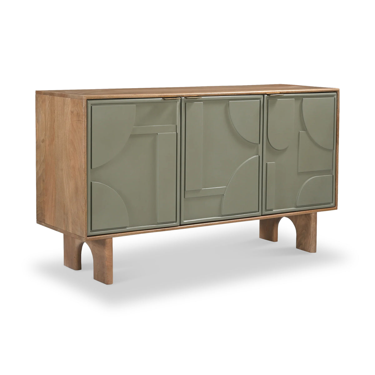Clover Painted Mango Wood 3 Door Sideboard from Roseland Furniture