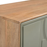 Clover Painted Mango Wood 3 Door Sideboard from Roseland Furniture