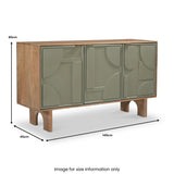 Clover Painted Mango Wood 3 Door Sideboard from Roseland Furniture