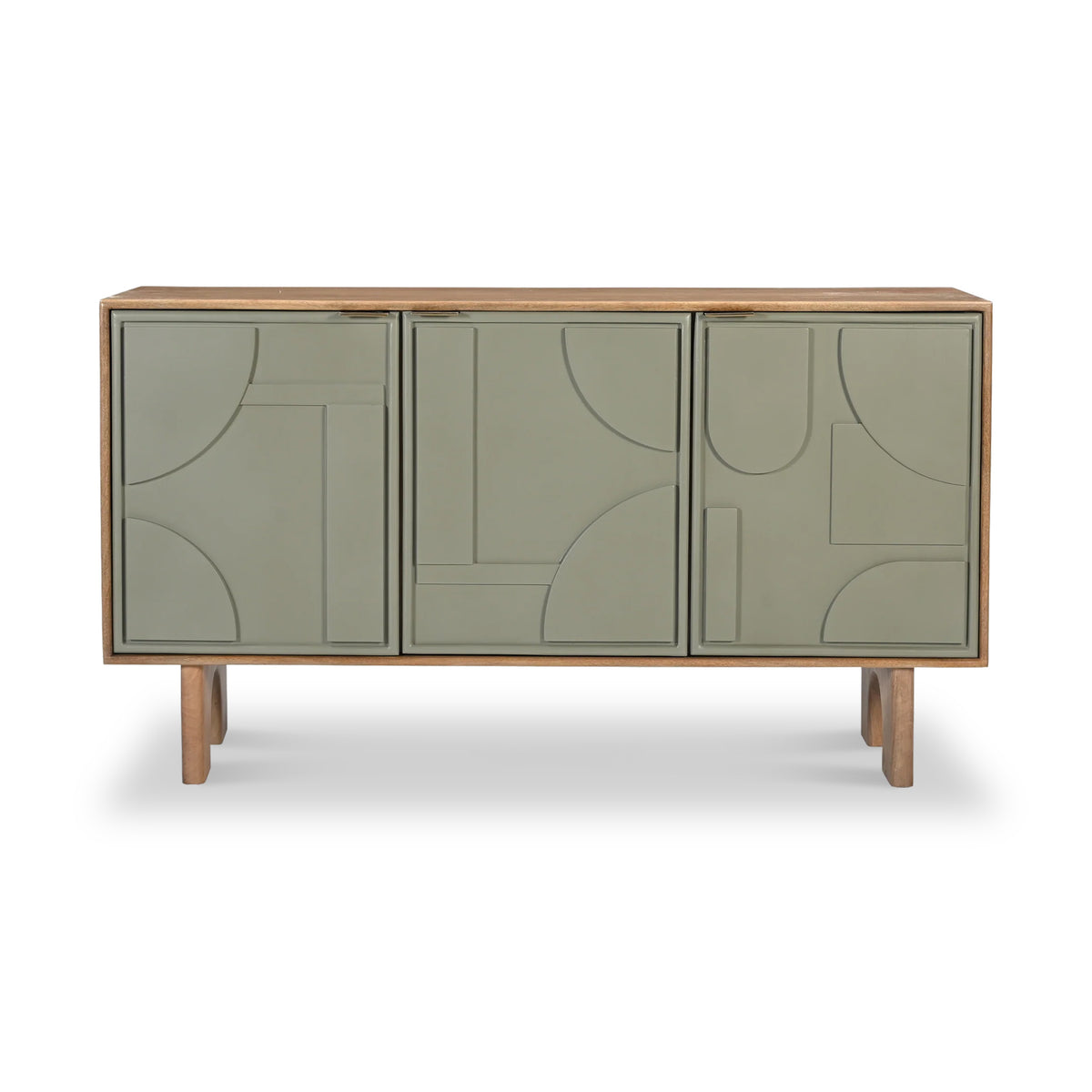 Clover Painted Mango Wood 3 Door Sideboard from Roseland Furniture