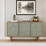Clover Painted Mango Wood 3 Door Sideboard from Roseland Furniture