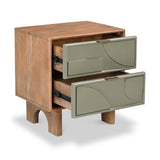 Clover Painted Mango Wood 2 Drawer Bedside from Roseland Furniture