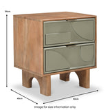 Clover Painted Mango Wood 2 Drawer Bedside from Roseland Furniture