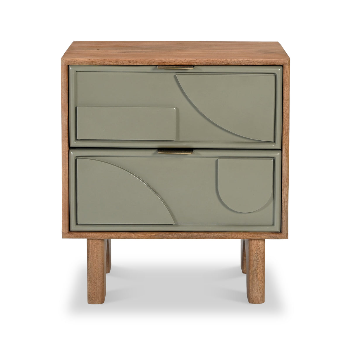 Clover Painted Mango Wood 2 Drawer Bedside from Roseland Furniture