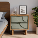 Clover Painted Mango Wood 2 Drawer Bedside from Roseland Furniture