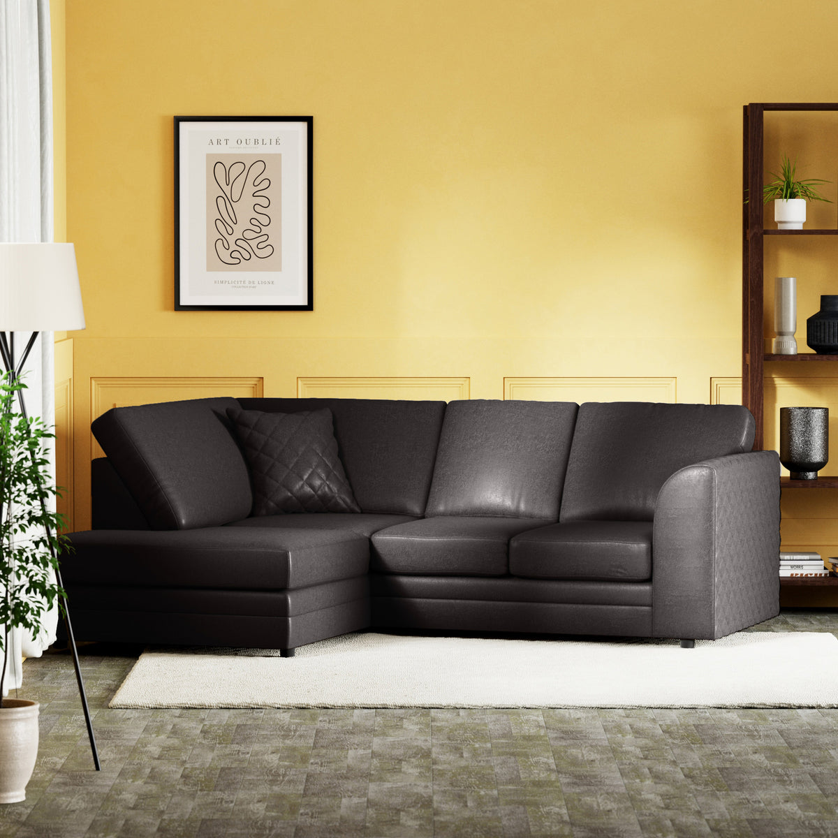 Colby Faux Leather Corner Sofa