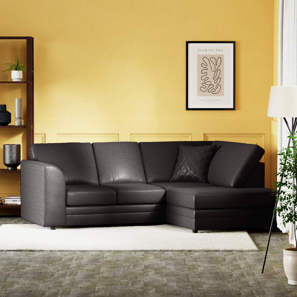 Colby Faux Leather Corner Sofa