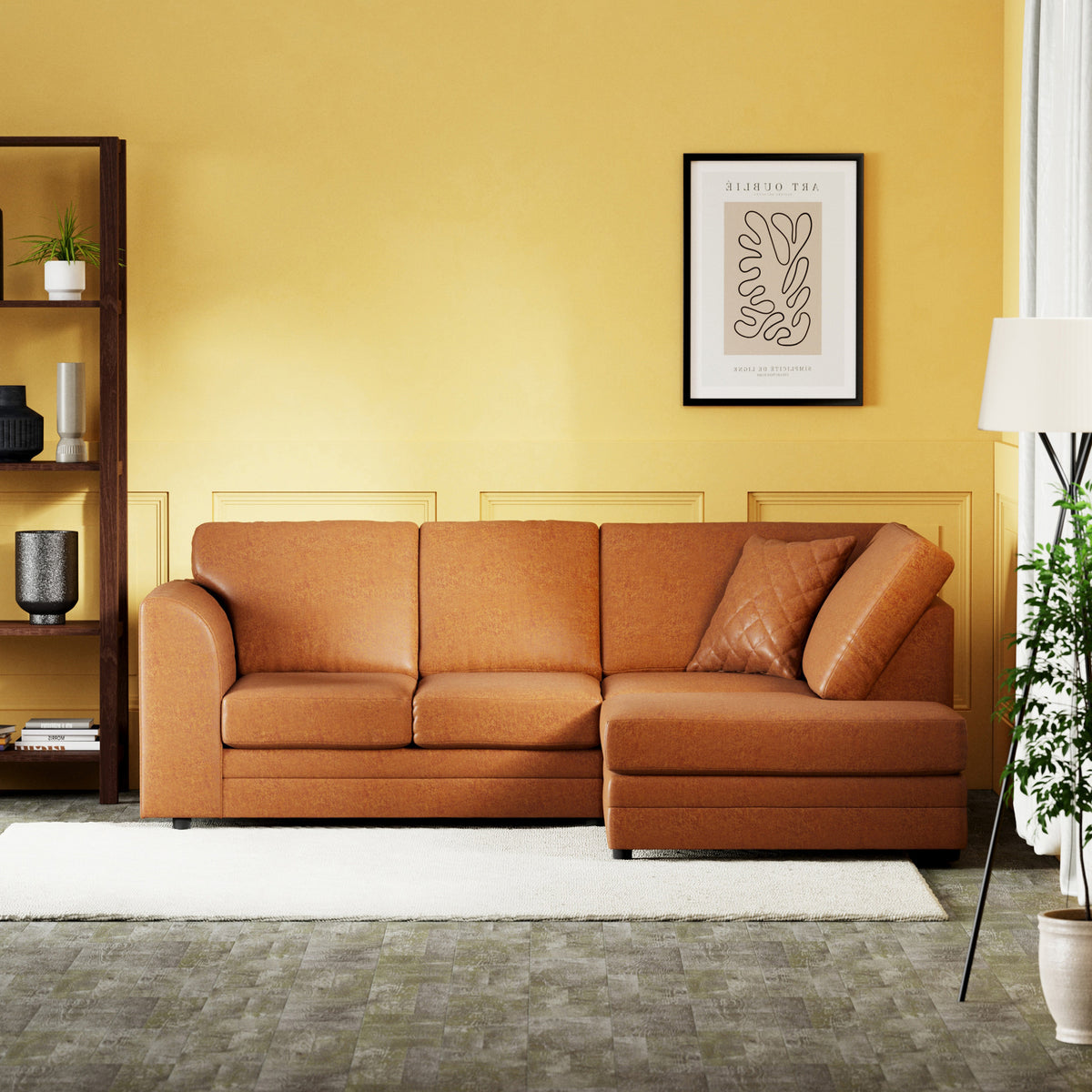 Colby Faux Leather Corner Sofa
