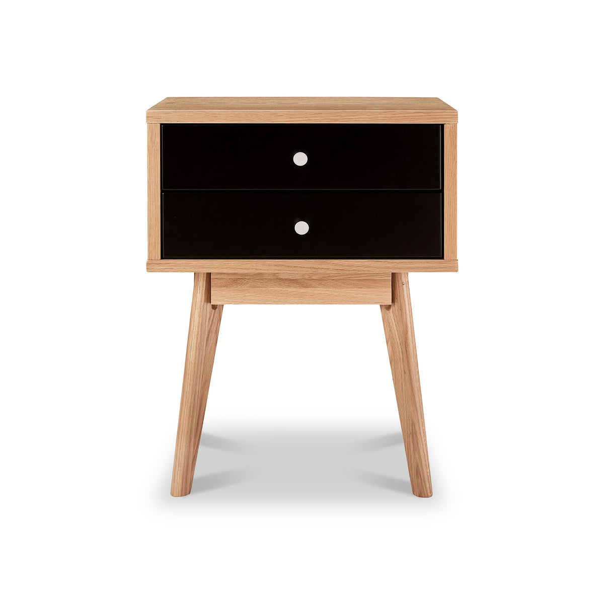 Aubrey Black 2 Drawer Bedside Table from Roseland Furniture